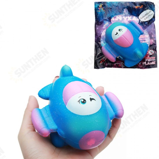 12CM Cute Galaxy Airplane Plane Squishy Slow Rising Squeeze Toy Kids Gift With Packaging