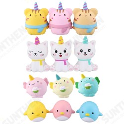 Squishy 3Pcs Kawaii Unicorn Animal Slow Rising Rebound Toys With Packaging Squishy 3Pcs Kawaii Unicorn Animal Slow Rising Rebound Toys With Packaging