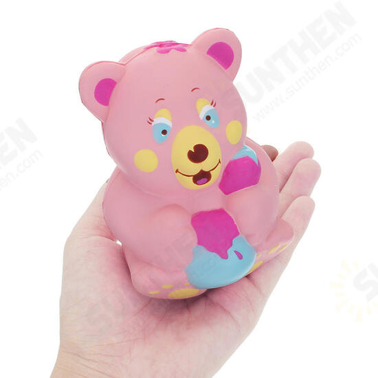 Squishy Strawberry Bear Holding Honey Pot Pink Slow Rising With Packaging Collection Gift Toy