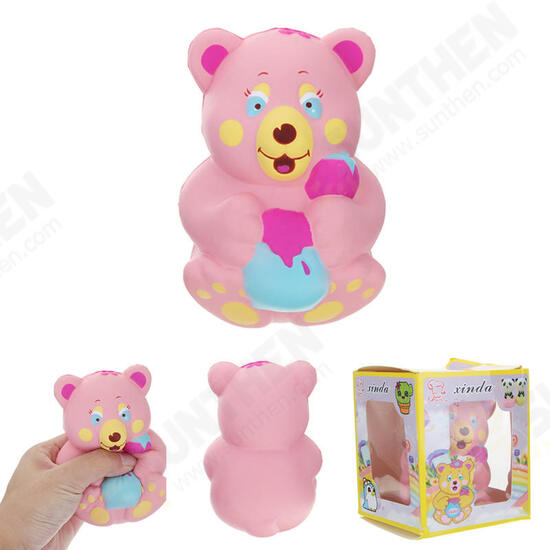 Squishy Strawberry Bear Holding Honey Pot Pink Slow Rising With Packaging Collection Gift Toy