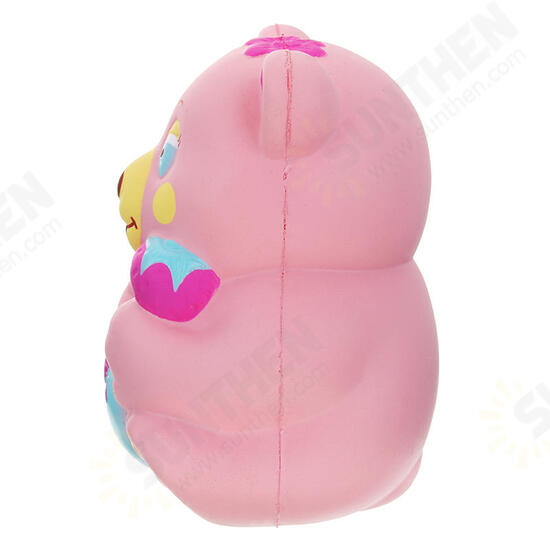 Squishy Strawberry Bear Holding Honey Pot Pink Slow Rising With Packaging Collection Gift Toy