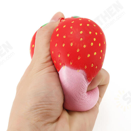 Squishy Strawberry With Jam Jumbo 10cm Soft Slow Rising With Packaging Collection Gift Decor