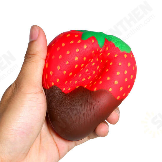 Squishy Strawberry With Jam Jumbo 10cm Soft Slow Rising With Packaging Collection Gift Decor