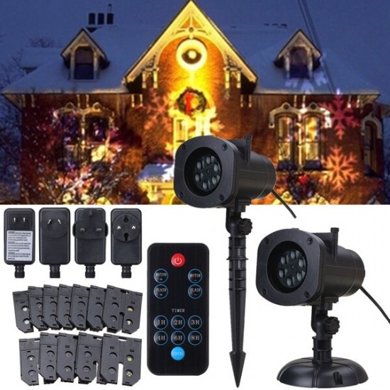 12 Patterns 4W LED Remote Projector Stage Light Moving Spotlightt for Christmas Halloween