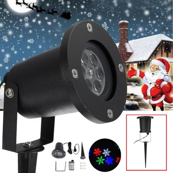 12W Waterproof Colorful Snowflake LED Stage Light Projector Lamp For Christmas Outdoor