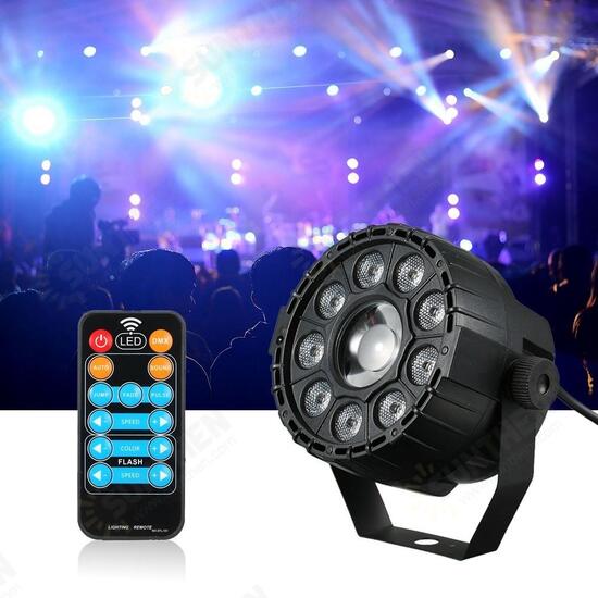 15W 10 LED Strobe Par Lamp RGB Yellow DMX Sound Remote Control Stage Light for DJ Party AC90-240V