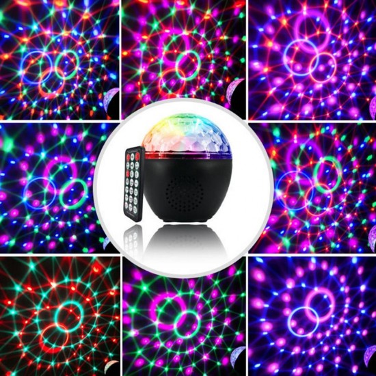 16 Colors bluetooth Speaker Disco Ball Mini Music Audio Stage Light Remote Control Portable Projector Club Party