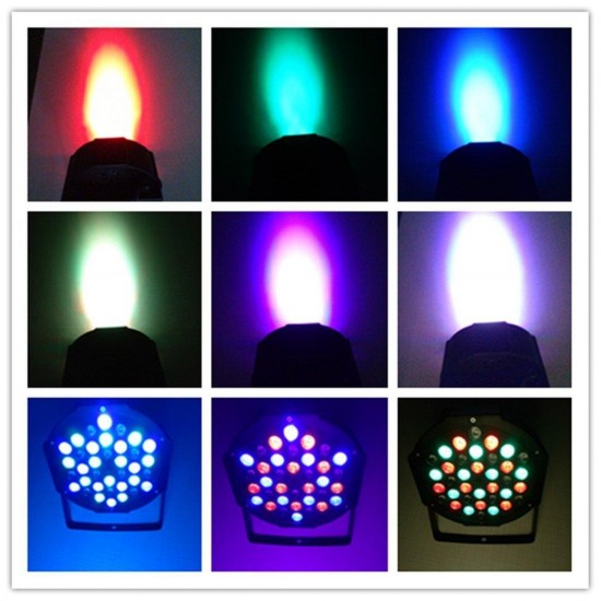36W RGB LED Stage Light PAR DMX-512 Light Projector Party DJ Light
