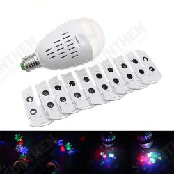 3W E27 RGBW 10 Patterns Projector LED Stage Light Bulb for Christmas Party Bar AC110-240V