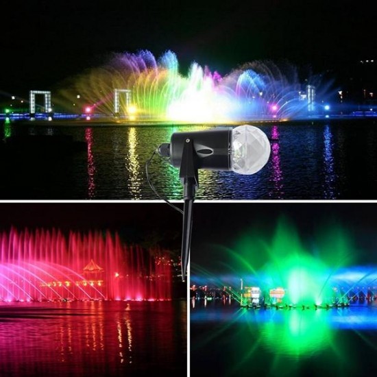 3W Rotating Crystal Ball LED Christmas Projection Stage Light Waterproof Outdoor Landscape Spotlight
