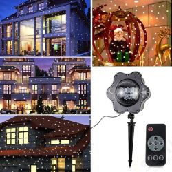 4W LED Warm White / White Snowfall Projector Light Remote Rotating Snowflake Christmas Decor 4W LED Warm White / White Snowfall Projector Light Remote Rotating Snowflake Christmas Decor