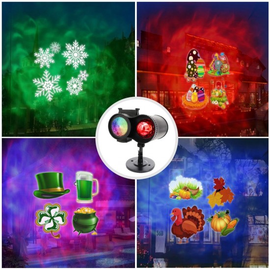 64 Patterns LED Christmas Snowflake Projector Light Outdoor Lawn Lamp Waterproof