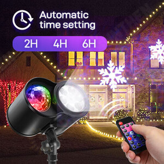 Christmas Projector Lights Waterproof Outdoor Projector 2-in-1 Ocean Waves and Moving Patterns Lawn Lamp with Remote Control for Holiday Christmas Party Outdoor Indoor Decorations