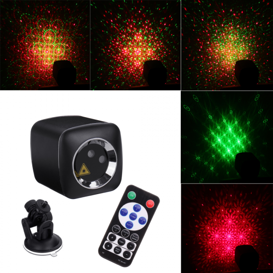 Mini 32 Patterns Remote Control R&G LED Stage Lighting Effect Portable USB Light Projector for Wedding Birthday DJ Disco Party