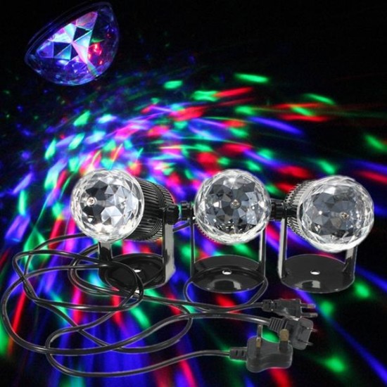 Mini 3W RGB Sound Activated Stage Light Rotating Projector for Xmas Wedding Party