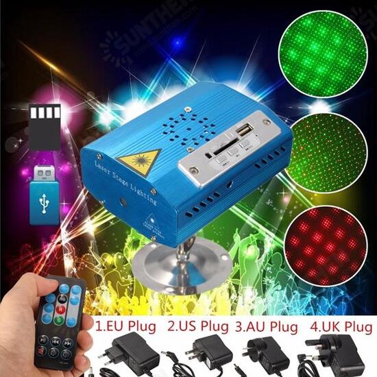 Mini R&G Light SD USB Projector Disco Stage Xmas Dancing Party DJ Club Pub