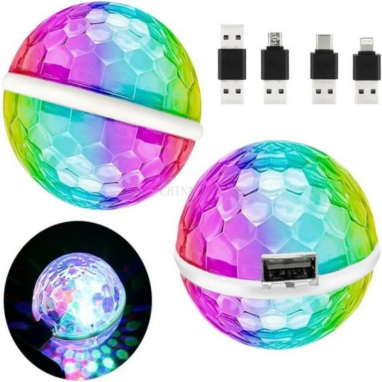 Mini USB RGB LED Car DJ Stage Light Portable Family Party Ball Colorful Light Bar Club Stage Effect Lamp Mobile Phone Lighting