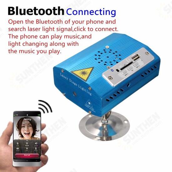 Mini bluetooth R&G Light USB SD Projector Disco Stage Xmas Party DJ Club