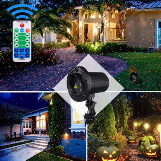 RG LED Projector Stage Light Remote Control Spotlight Moving Lamp for Outdoor Landscape