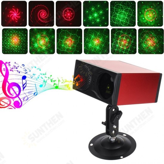 Red+Green LED Stage Light Sound Control+Auto bluetooth Music Speaker KTV DJ Home