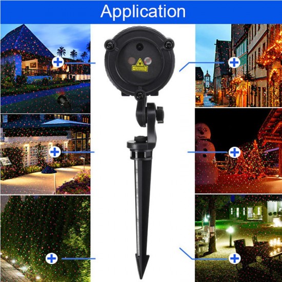 Remote Control Outdoor R&G LED Projector Christmas Garden Stage Light Waterproof AC100-240V