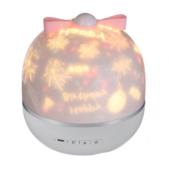 USB LED Star Projection Lamp Music Colorful Night Light Garden Birthday Christmas Gift