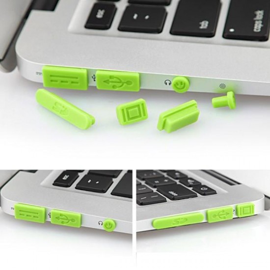 Colorful Soft Silicone Anti Dust Plug Ports Set For Macbook Air 11.6 13.3