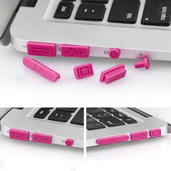 Colorful Soft Silicone Anti Dust Plug Ports Set For Macbook Air 11.6 13.3