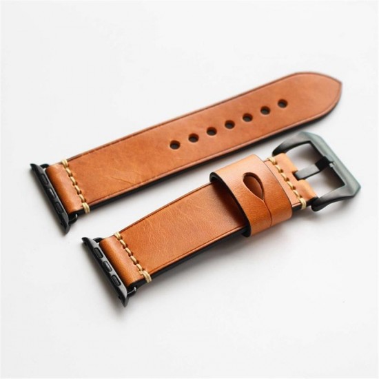 Crazy Horse Genuine Leather Watch Band For Apple Watch Series 1/ Series 2 38/42mm