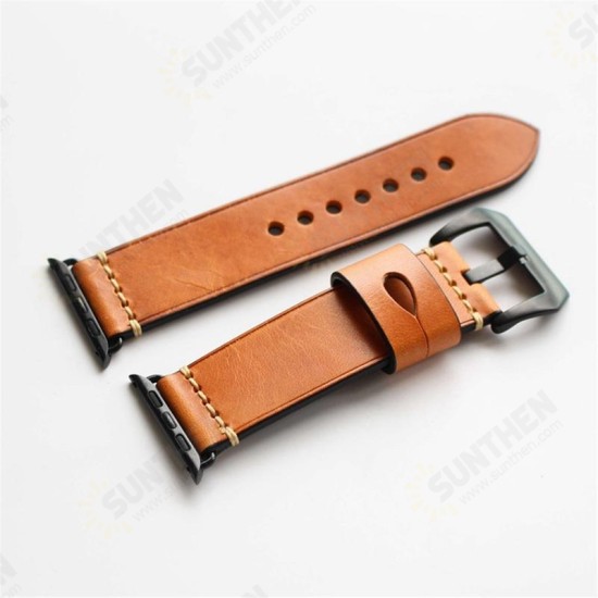 Crazy Horse Genuine Leather Watch Band For Apple Watch Series 1/ Series 2 38/42mm