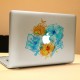 Cute Flowering Shrubs Decorative Laptop Decal Removable Bubble Self-adhesive Skin Sticker