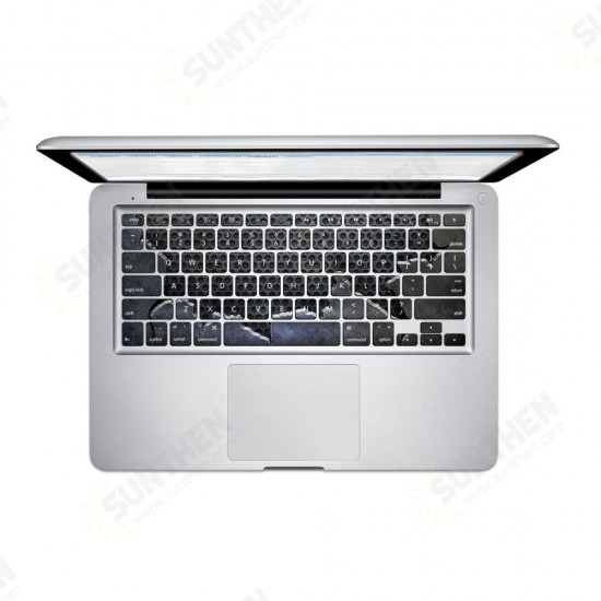 Fragmentary Steel Plate PVC Keyboard Bubble Self-adhesive Decal For Macbook Pro 13 15 Inch