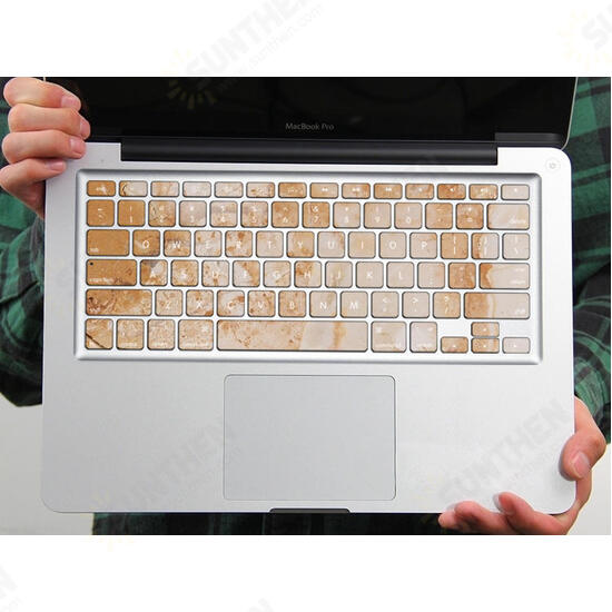 Yellow Marble Plate PVC Keyboard Bubble Self-adhesive Decal For Macbook Pro 13 15 Inch Yellow Marble Plate PVC Keyboard Bubble Self-adhesive Decal For Macbook Pro 13 15 Inch