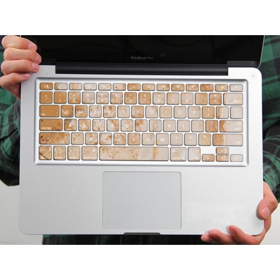 Yellow Marble Plate PVC Keyboard Bubble Self-adhesive Decal For Macbook Pro 13 15 Inch
