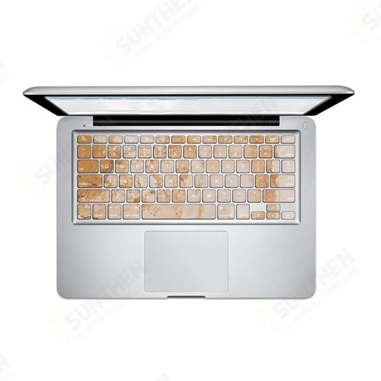 Yellow Marble Plate PVC Keyboard Bubble Self-adhesive Decal For Macbook Pro 13 15 Inch Yellow Marble Plate PVC Keyboard Bubble Self-adhesive Decal For Macbook Pro 13 15 Inch