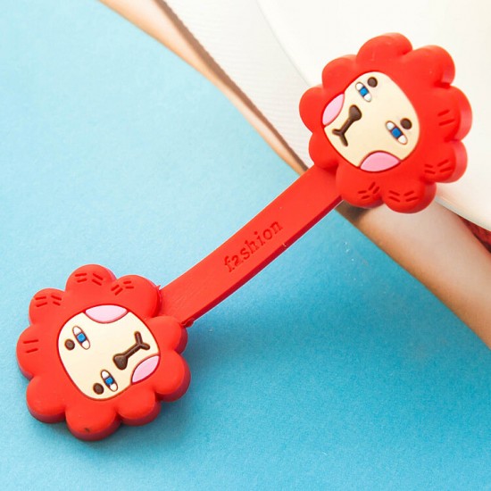 2Pcs Cable Earphome Cord Wrap Cartoon Organizer Holder Silicone Rubber USB Tidy Storage Fastener