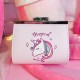 Cartoon Unicorn PU Change Card Pack Female Cute Buckle Wallet Card Bag