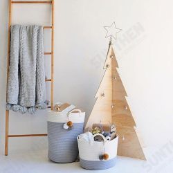 Cotton Rope Storage Basket Baby Laundry Basket Woven Baskets with Handle Bag Cotton Rope Storage Basket Baby Laundry Basket Woven Baskets with Handle Bag