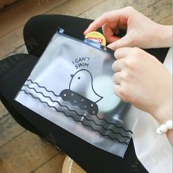 Creative cute chick translucent frosted pull side pouch debris lovely minimalist large capacity bag Creative cute chick translucent frosted pull side pouch debris lovely minimalist large capacity bag