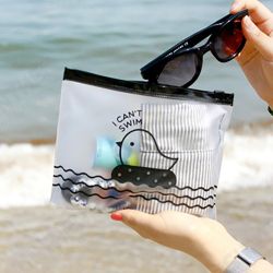 Creative cute chick translucent frosted pull side pouch debris lovely minimalist large capacity bag Creative cute chick translucent frosted pull side pouch debris lovely minimalist large capacity bag