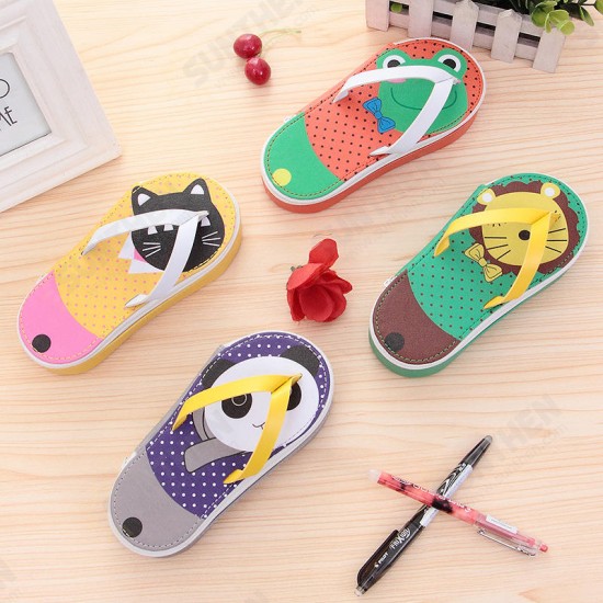 Cute Fruit Flip-flops Creative Slippers Pencil Bag School Office Stationery Supplies Pencil Case