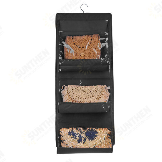 Double-sided Six-layer Hanging Handbag Closet Wardrobe Bag Storage Holder