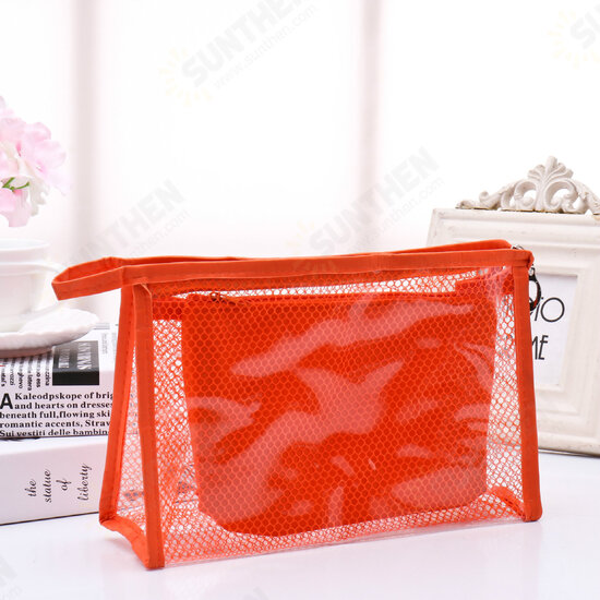 BX-112 Waterproof PVC Cosmetic Bags Two-piece Suit Net Travel Makeup Transparent Bag