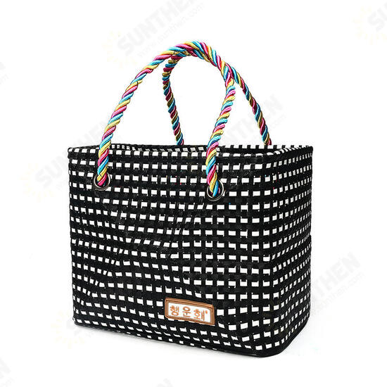 HN-B68 Woven Travel Storage Bag Durable Waterproof Beach Tote Sturdy Stripe Bag