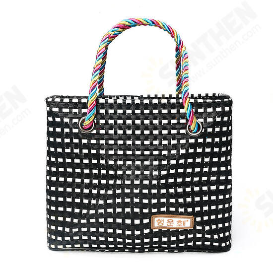 HN-B68 Woven Travel Storage Bag Durable Waterproof Beach Tote Sturdy Stripe Bag