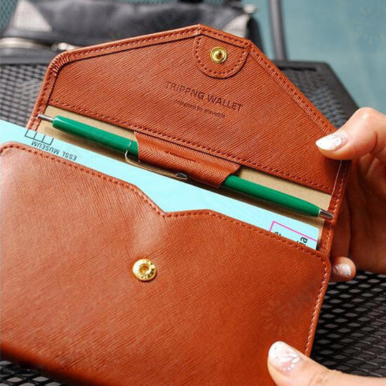 HN-PB2 9 Colors Fashion Leather Travel Passport Holder Credit Card Tickets Organizer