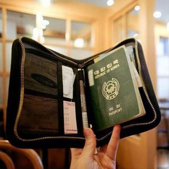 HN-X958 Travel Passport Storage Bag ID Card Tickets Cell Phone Money Folding Holder Organizer