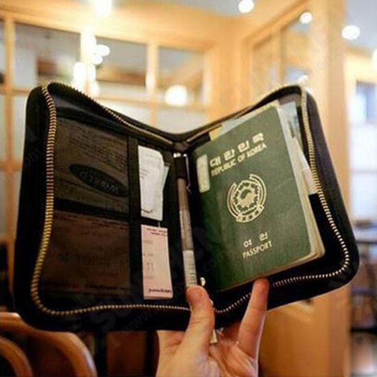 HN-X958 Travel Passport Storage Bag ID Card Tickets Cell Phone Money Folding Holder Organizer