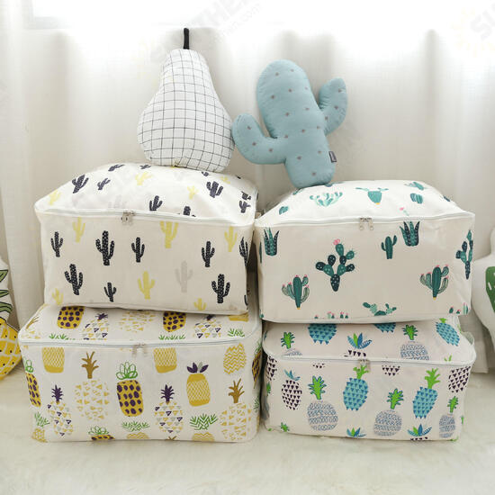 Signature Cotton Storage Bag Portable Folding Organizer Quilt Bag Pouch Washable Container