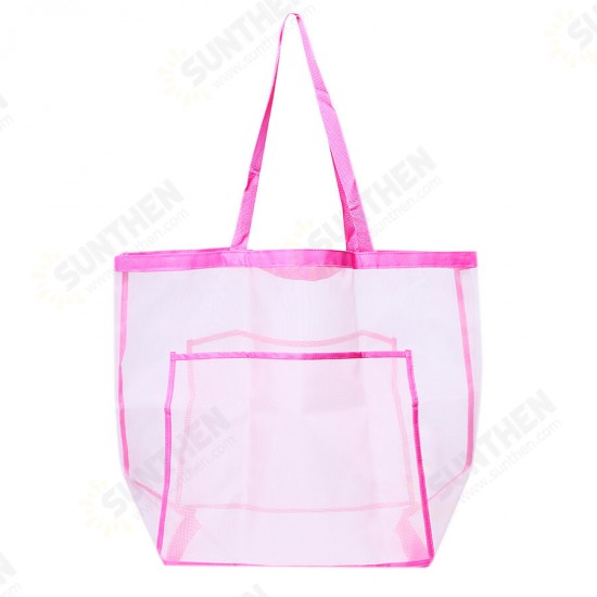 Mesh Beach Bag Toy Tote Bag Market Grocery & Picnic Tote with Oversized Pockets Bag